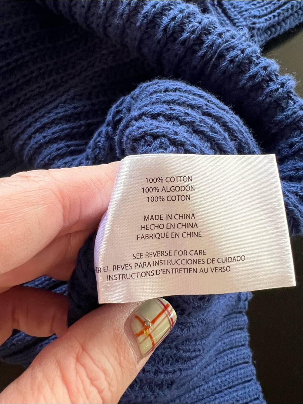 GAP Women’s Large Navy Blue 100% Cotton Chunky Knit Pullover Oversized NWT - Picture 3 of 9